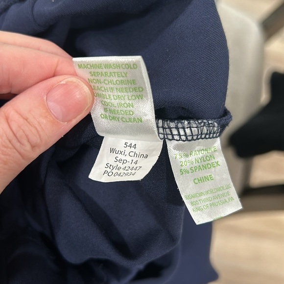 Lilly Pulitzer Midnight Navy Blue Pull On Travel Ankle Stretchy Pants Medium - Picture 8 of 8